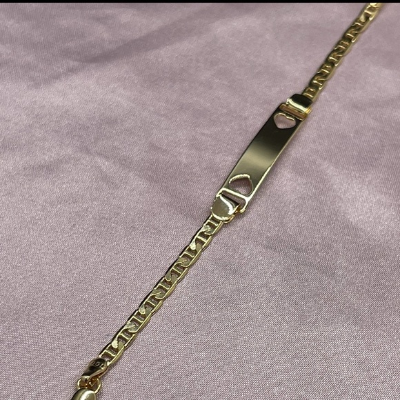18k Gold Filled Kids ID Mariner Heart Bracelet 6" ❤️✨ 4.75” long or 6” long - Picture 8 of 8